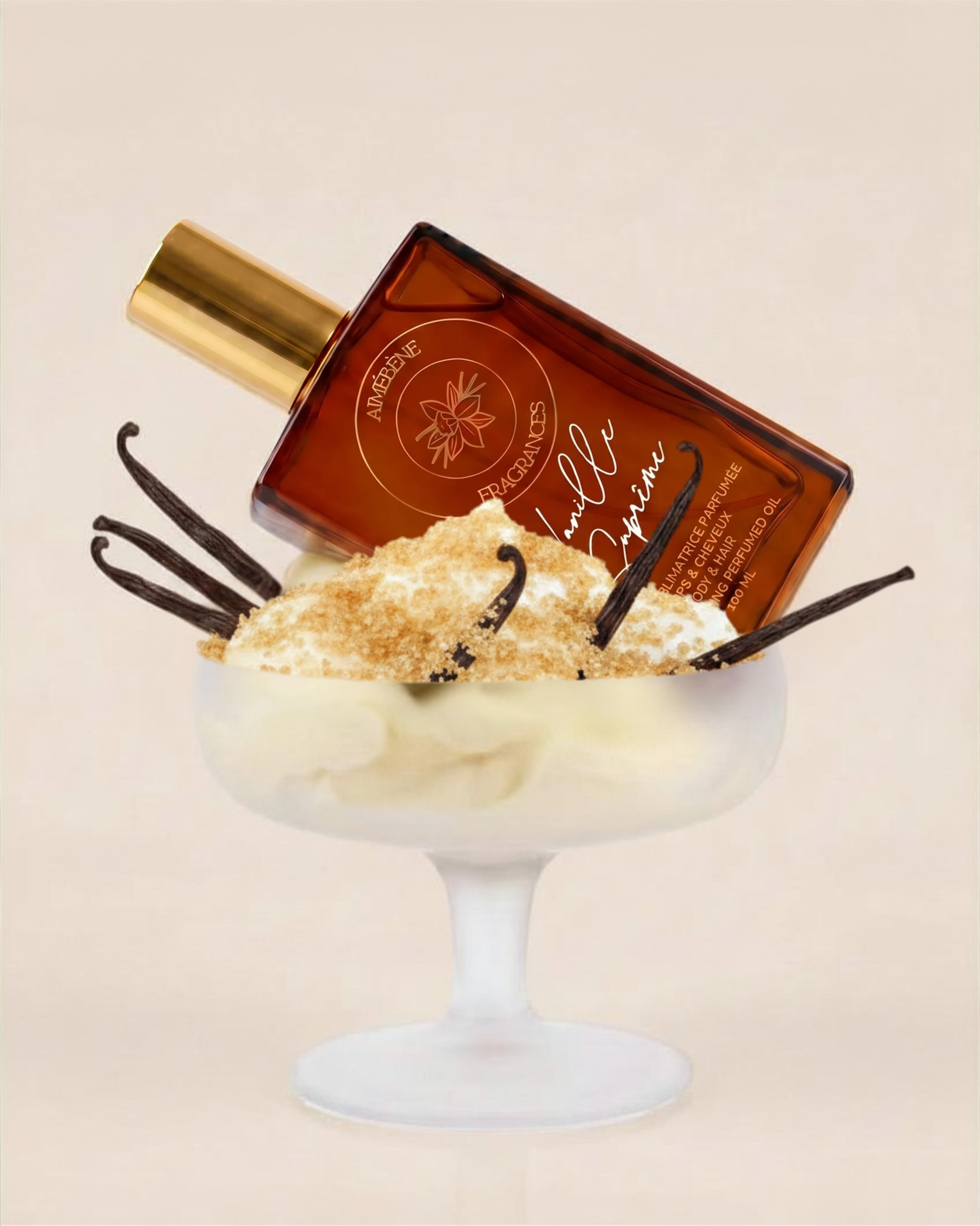 Vanille Suprême by Aimébène Fragrances is a scented oil for the body and hair inspired by Vanilla 28 by Kayali
