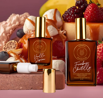 D'ores et Délices d'Aimébène Fragrances - Collection d'huiles parfumées corporelles et capillaires (fragrances gourmandes)