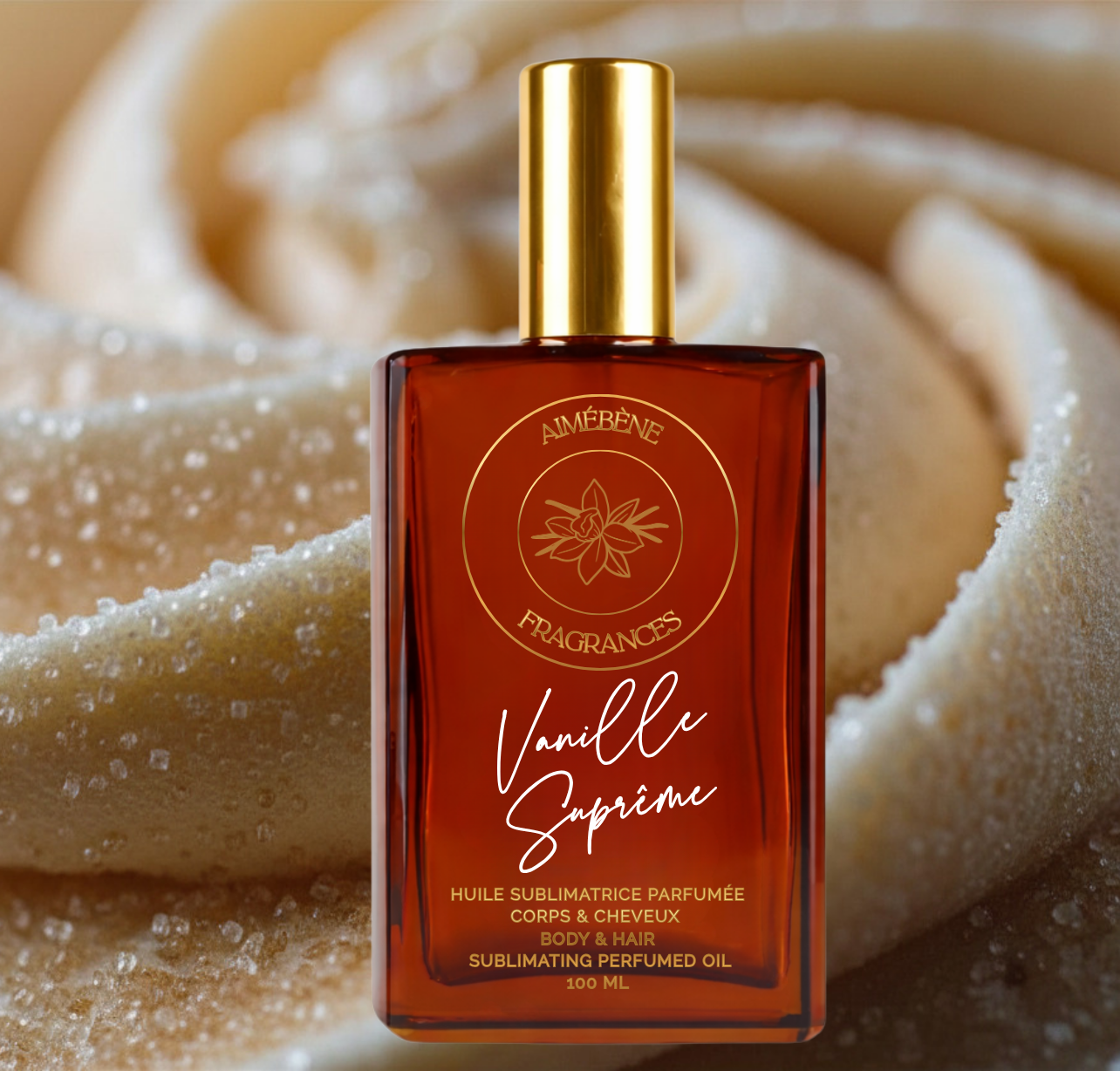 Vanille Suprême by Aimébène Fragrances is a scented oil for the body and hair inspired by Vanilla 28 by Kayali