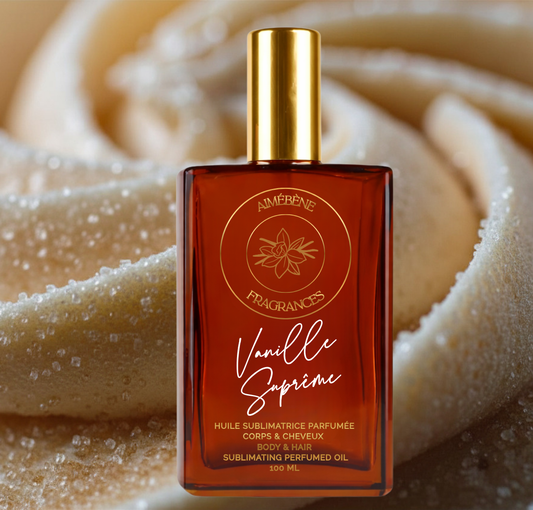 Vanille Suprême by Aimébène Fragrances is a scented oil for the body and hair inspired by Vanilla 28 by Kayali